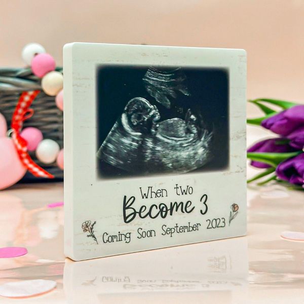 Personalised Baby Scan Square Acrylic Block