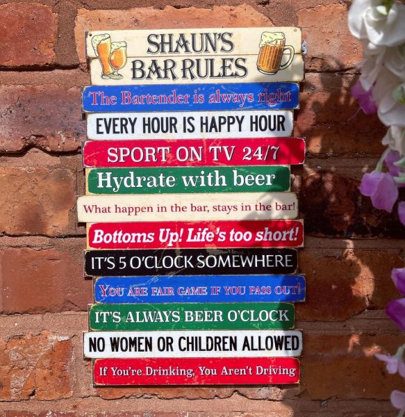 Bars Rules Sign - Rustic