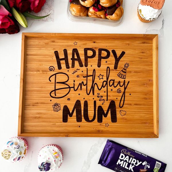Personalised Engraved Rectangle Birthday Treat Board - Mum