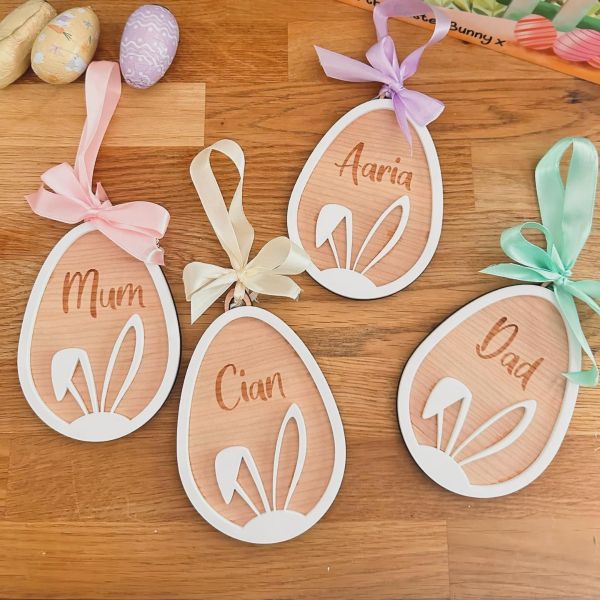 Personalised Set of Layered Easter Egg Tags