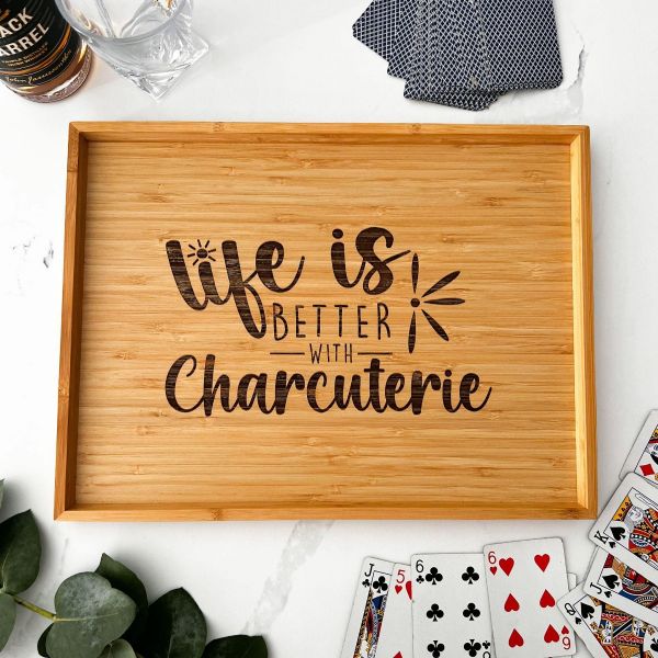 Personalised Engraved Rectangle "Life Is Better With Charcuterie" Board