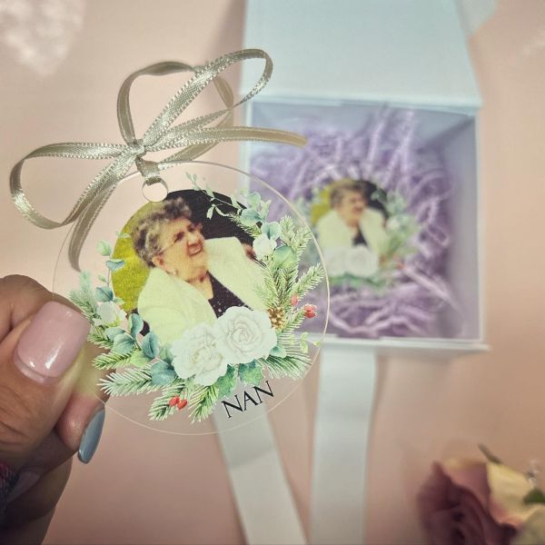 Personalised Clear Hanging Decoration Remembrance Photo Decoration (BUY ONE GET ONE FREE)