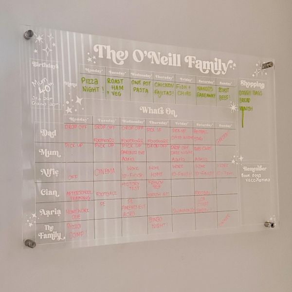 Personalised Retro Family Hanging Planner 