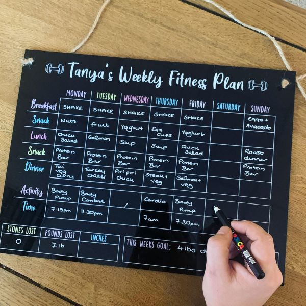 NEW Personalised Colour Weekly Fitness Planner