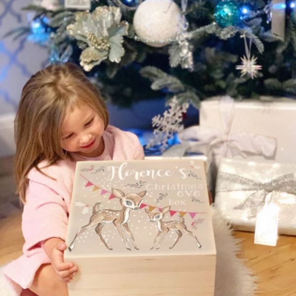 Personalised Wooden Baby Deer Christmas Eve Box (PRE-ORDER)