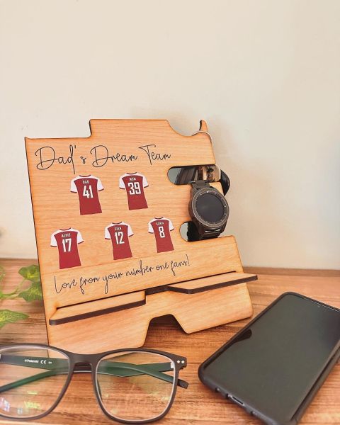 Personalised Dad's Dream Team Desk Tidy/Docking Station