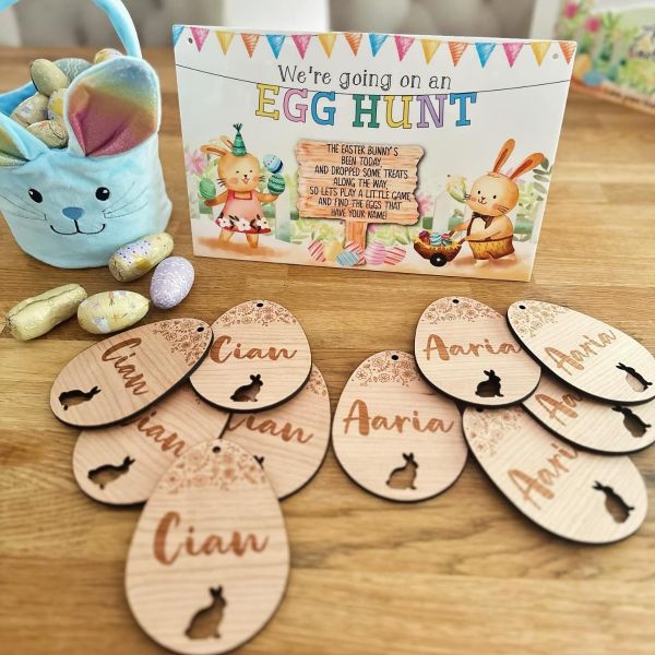 Personalised Easter Egg Hunt Kit - Sign & Engraved Tags