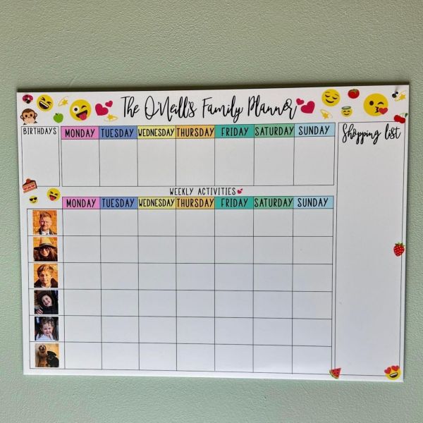 Personalised Emoji Family Wall Planner (with Photos)