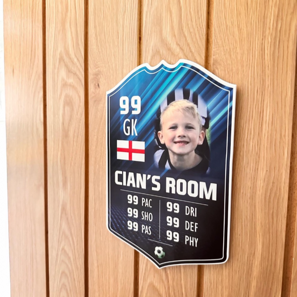 Personalised Football Card Wall Plaque/Door Sign