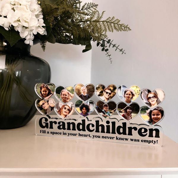 Personalised 'Grandchildren' Freestanding Photo Block