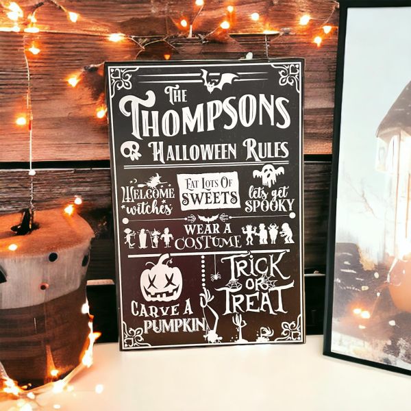 Personalised Large Halloween Rules Sign