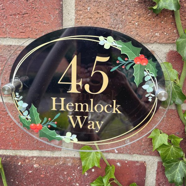 Personalised Holly House Plaque