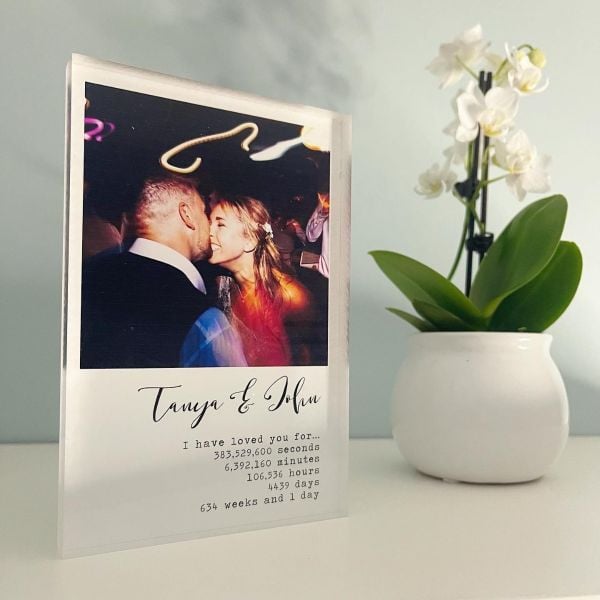 Personalised 'I Have Loved You For...' Clear Acrylic Block Gift