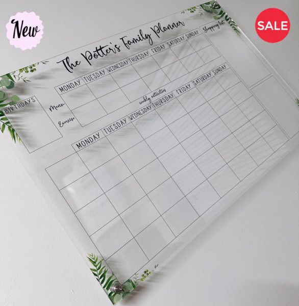 Personalised Family Hanging Planner foliage 