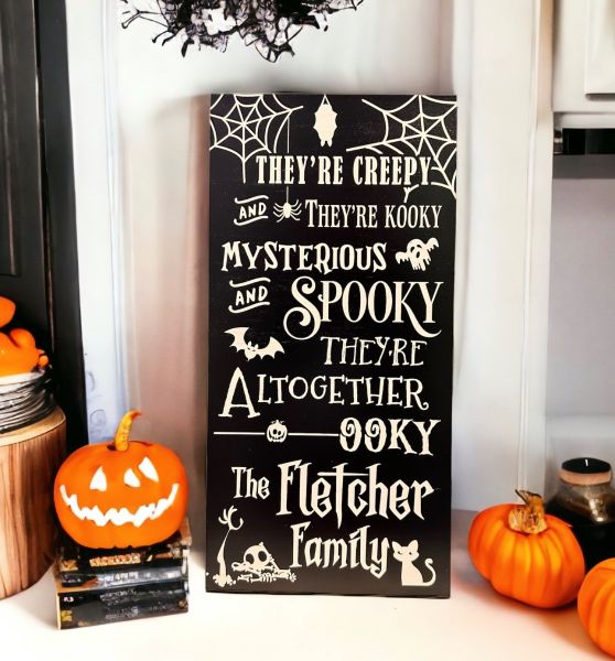 Wooden Halloween Family Sign