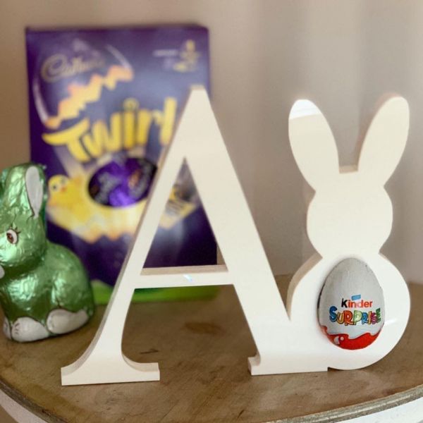 Personalised Initial Easter Bunny Egg Holder
