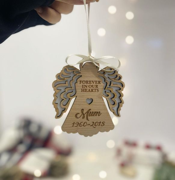 Personalised Remembrance Angel Christmas Tree Decoration 