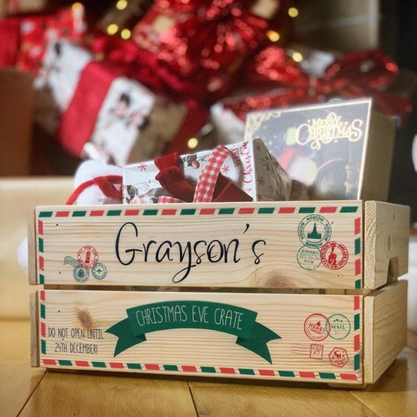 Personalised Christmas Eve Crate Letter and Stamps