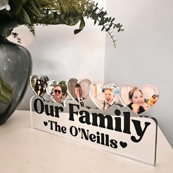 Personalised 'Our Family' Freestanding Photo Block 