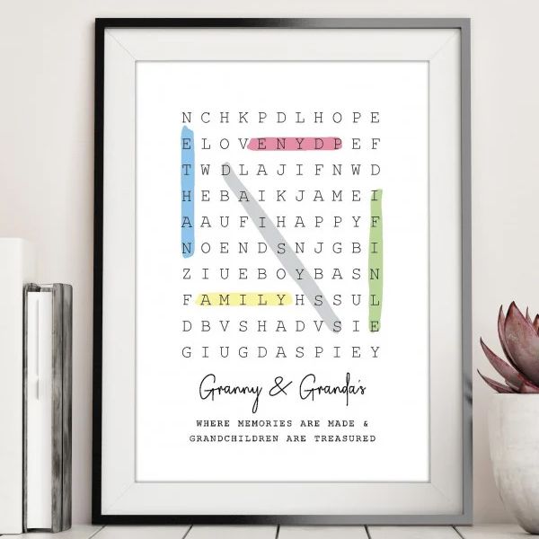 Personalised Word Search Family DIGITAL PRINT 