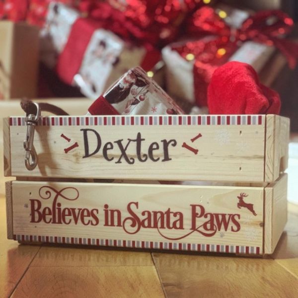 Personalised Christmas Santa Paws Pet Crate