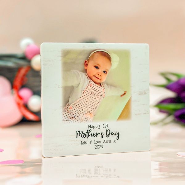 Personalised 'Happy First Mother's Day' Square Acrylic Block