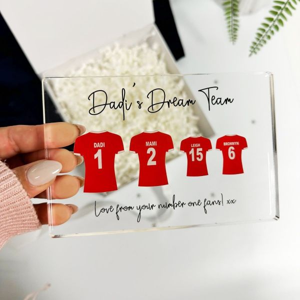 Personalised Rugby Shirts Acrylic Block