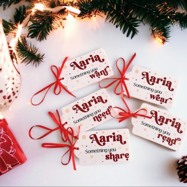 Personalised Printed Set of 5 "Something you..." Christmas Gift Tags