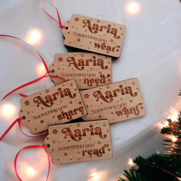 Personalised Engraved Set of 5 "Something you..." Christmas Gift Tags