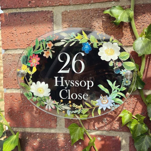 Personalised Spring Flowers House Plaque