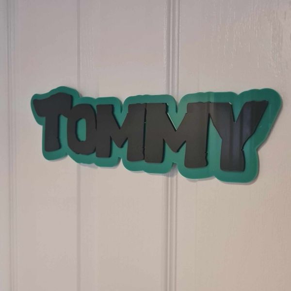 Personalised 3D Green & Black Name Door Sign