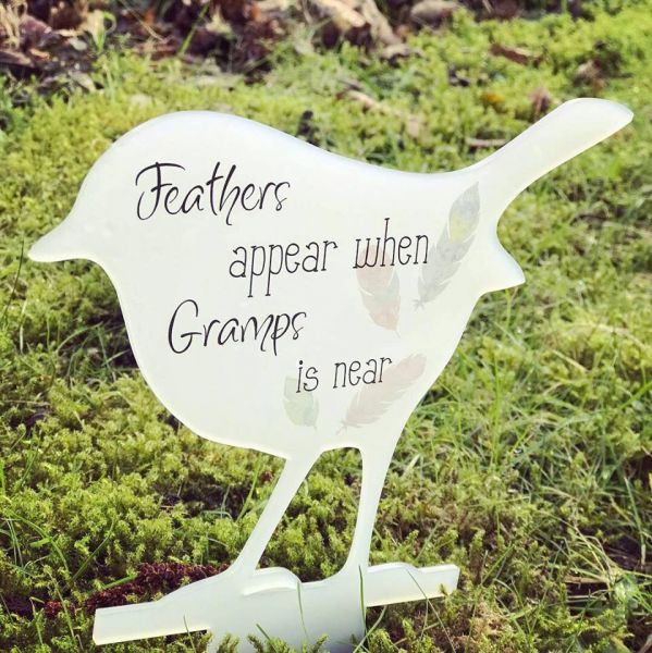 Image of White Frosted Robin Ornament with Slogan