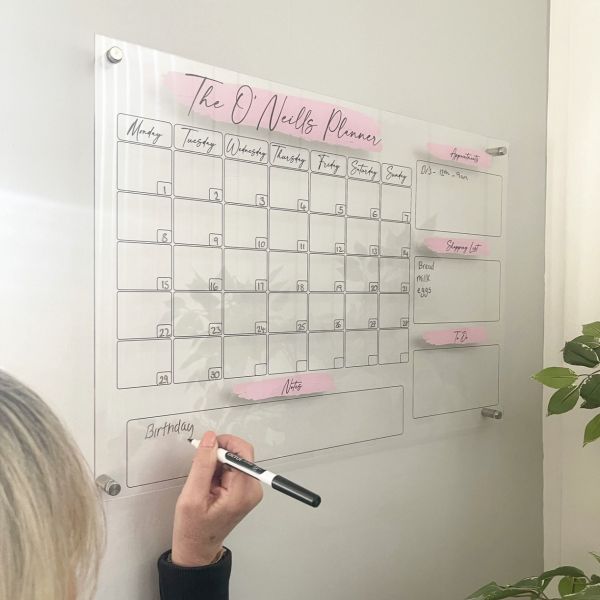 Personalised EXTRA LARGE Clear premium Family Hanging Planner 